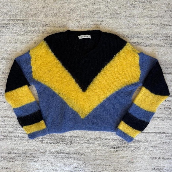 Yellow, Black, and Blue Striped Sweater - Picture 3 of 3